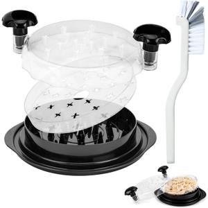 Chicken Shredder, Ergonomic 10 inch Visible Chicken Shredder Tool Twist LargeDishwasher Safe Design, Non-Slip Base, Cleaning Brush, Heat Resistant, and BPA Free (BLACK)