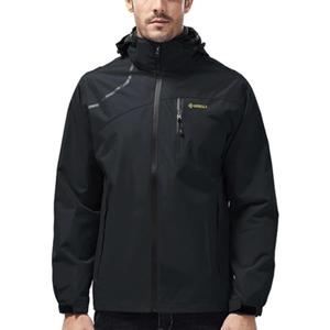 Mens Lightweight Waterproof Jacket Windproof Rain Hooded jackets for Running Hiking Cycling Travel (3X-Large, Black)