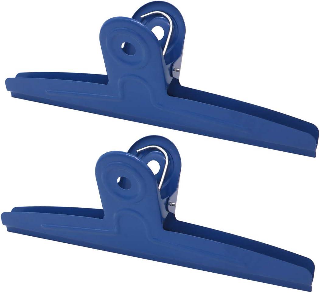 GUKBIAY Extra Large Bull Clips 2 Pack 12 Inch Blue Jumbo Stainless Steel Clips Paper Clamps Holder for Drawing Board Poster Clamping Bag