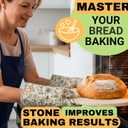 16 inch Pizza Stone with Handles & Dough Tool - Baking Stone for Bread, 16 inch Round Stone