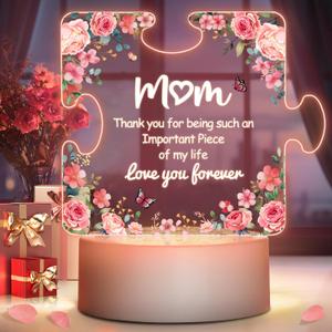 Winzwon Gifts for Mom, Birthday Gifts for Mother in Law New Mommy, Acrylic Night Lights from Daughter Son Kids Personalised Presents for Mom on Christmas Mothers Day