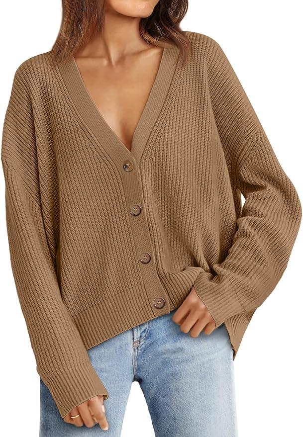 LILLUSORY Cardigan Sweaters for Women 2025 Summer Fashion Oversized Lightweight Sweater Knit Work Jacket Outfits Clothes, Small