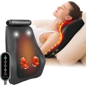 Snailax Shiatsu Lower Back Neck Massager with Heat, Kneading Massage Pillow for Back, Neck, Shoulder, Gifts