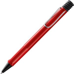 Lamy safari red - Ballpoint Pen with ergonomic grip & line width M - for pleasant long writing - made of robust ASA plastic – including large capacity refill M 16 in blue