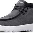 Furuian Steel Toe Shoes for Men High-top Safety Shoes Steel Toe Work Boots for Men Lightweight Canvas Safety Work Loafers Zapatos De Seguridad para Hombres (7, Grey)