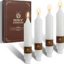 Dripless Taper Candles White Candlesticks,7Inches Short Tapered Candle Tall Candle Sticks Colorful Dinner Candles for Home Decor Women Gift Idea,4pcs (18D4PC-WHITE)