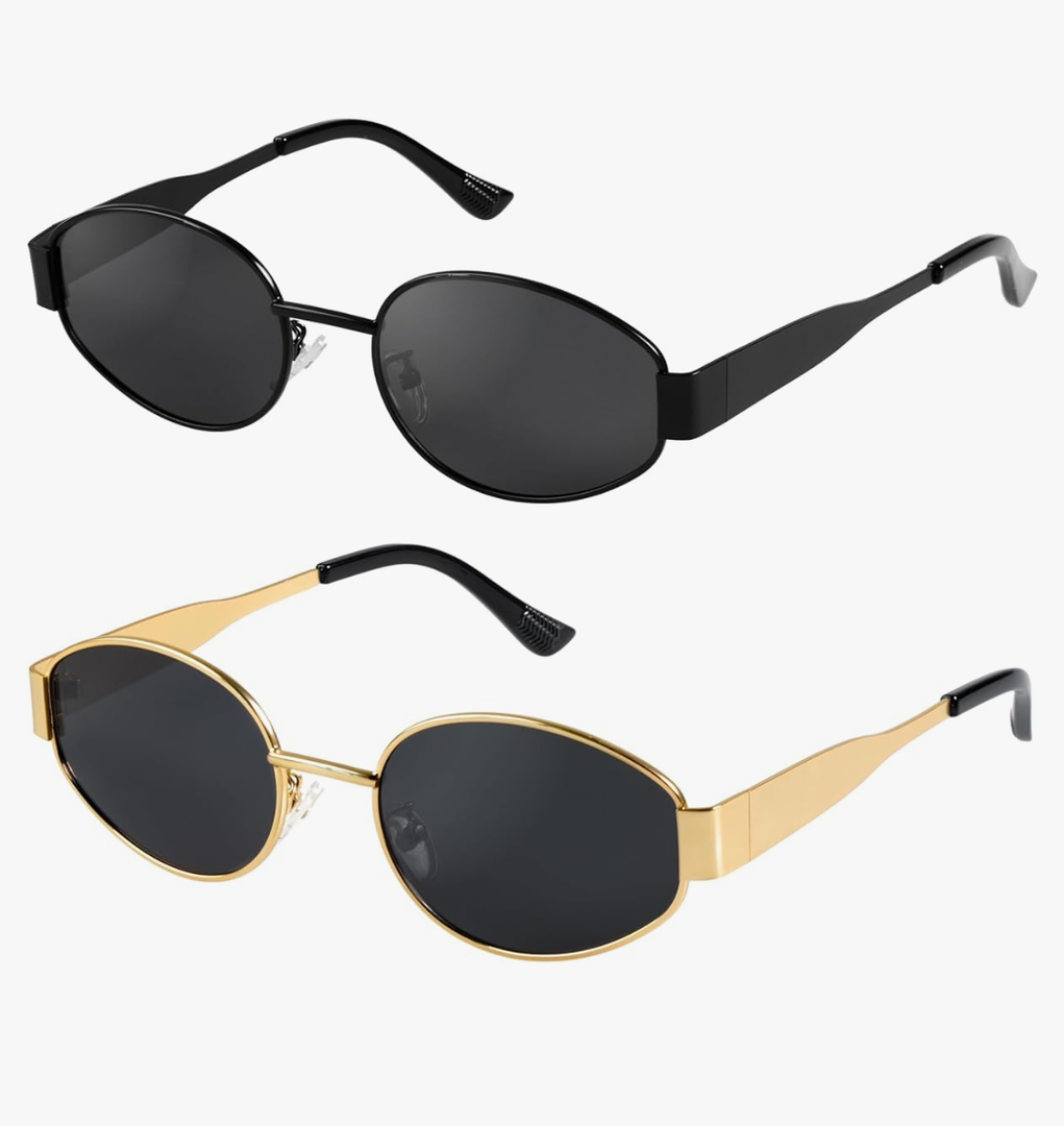 livho 2025 Trendy Oval Sunglasses - Stylish Polarized Shades for Everyday - Retro Metal Frames, 3 Pairs