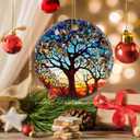Tree of Life Christmas Ornament - Hanging Keepsake Decor (Multi Color)