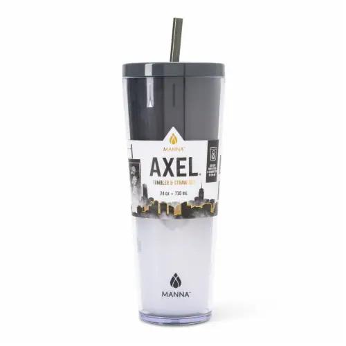 Manna™ Axel™ Plastic Tumbler & Straw Set - Black