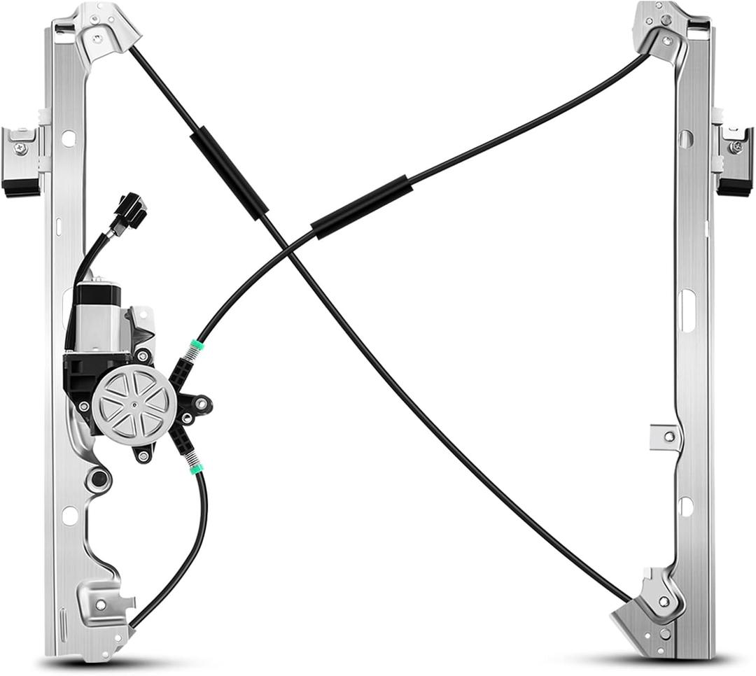 YHTAUTO Front Driver Side Power Window Regulator with 2-Pin Motor Assembly Compatible with Chevy Silverado 1500 2500 3500, Tahoe & GMC Sierra, Yukon & Cadillac Escalade, 1999-2006