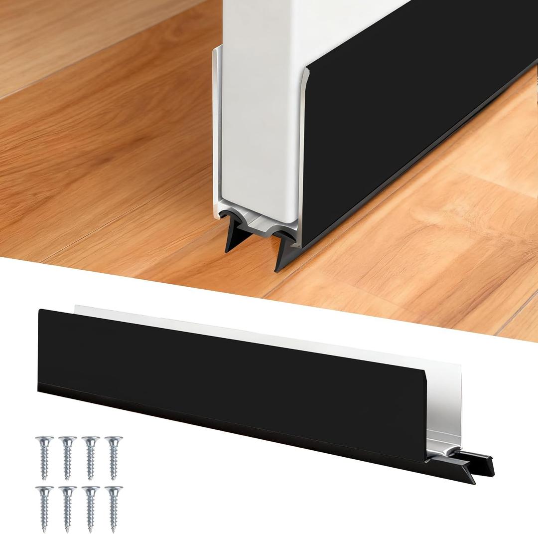 1" x 35.5" White Aluminum Storm Door Sweep Replacement Weatherproof Bottom Seal for Security Doors (1, Black)