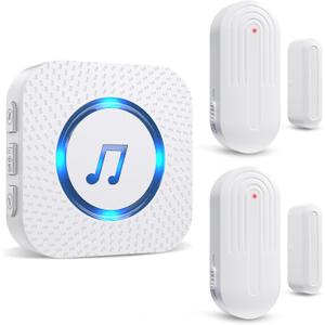 Door Chime,SanJie Wireless Door Sensor Chime When Door Opens,Door Entry Alarm Chime for Business/Home/Kids,500 FT Range,26 Chimes 5 Adjustable Volume, 2 Sensors + 1 Receivers