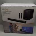 Karaoke Soundbar with Subwoofer for TV: Sound Bar with 2 Wireless Microphones - Home Theater Surround Sound System - Bluetooth Speaker with Remote Supports HDMI ARC/Optical/AUX/USB for TV/PC