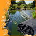 Pond Liner,28 Mil PE 15 x 20 FT Black Pond Liner Large Pond Liner for Outdoor Fish Ponds,KOI Pond,Duck Pond,Waterproof Pond Equipment,Pond Supplies.