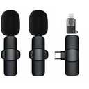 Microphone Wirelessbluetooth Mini Live Streaming Wireless Lavalier Microphone - Noise Reduction, Compatible with Multiple Devices (Type-c+Apple Adapter)