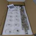 Mid Century Modern Chandelier Brass Gold Pendant Lighting Fixture Linear Chandeliers for Kitchen Island, Dining Room 16-Light