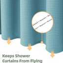 LaCyan 3 in 1 Waterproof Waffle Weave Shower Curtain and Clear Liner Set with 12 Stainless Steel Hooks Double Sided for Bathroom 72 Inches Heavy Duty Polyester Fabric Shower Curtains 72x72