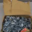 Hicarer 100 Set 1/4" x 20 Beam Clamp Steel Small C Clamps with Screws Metal Machine Threaded Bridle Rings Cable Ring Hangers for Pipe, Can Withstand 75 Lbs (2 Inch Bridle Rings)