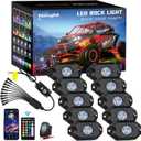 Nilight RGB LED Rock Lights Kit 10 Pods Underglow Multicolor Neon Pod with Remote & Bluetooth App Control DIY Flashing Music Mode Wheel Well Light for Truck ATV UTV RZR SUV