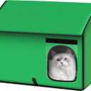 Outdoor Pet Shelter, Waterproof Portable Cat House, Collapsible Indoor Kennel with Window for Small Dogs, Rabbits, Cats (Green, L with Escape Door Design)