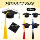 Flutesan Mini Felt Graduation Caps Lollipop Cake Topper with Tassel Grad Black Hat Chocolates Decor 2026 Grad Party Supplies