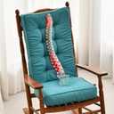 SUNROX Memory Foam Jumbo Rocking Chair Cushions, FadeShield Water Resistant Non Slip Durable Tufted Pads, Set of Seat & Back Cushion with Ties for Indoor/Outdoor Rocker, 2 Piece, Turquoise