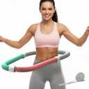 Weighted Soft Spring Fitness Hoop for Adults 3.3lb Foldable Exercise Hoop, Waist-Friendly Design, Portable Slimming Exercise Equipment for Home and Travel- While Supplies Last