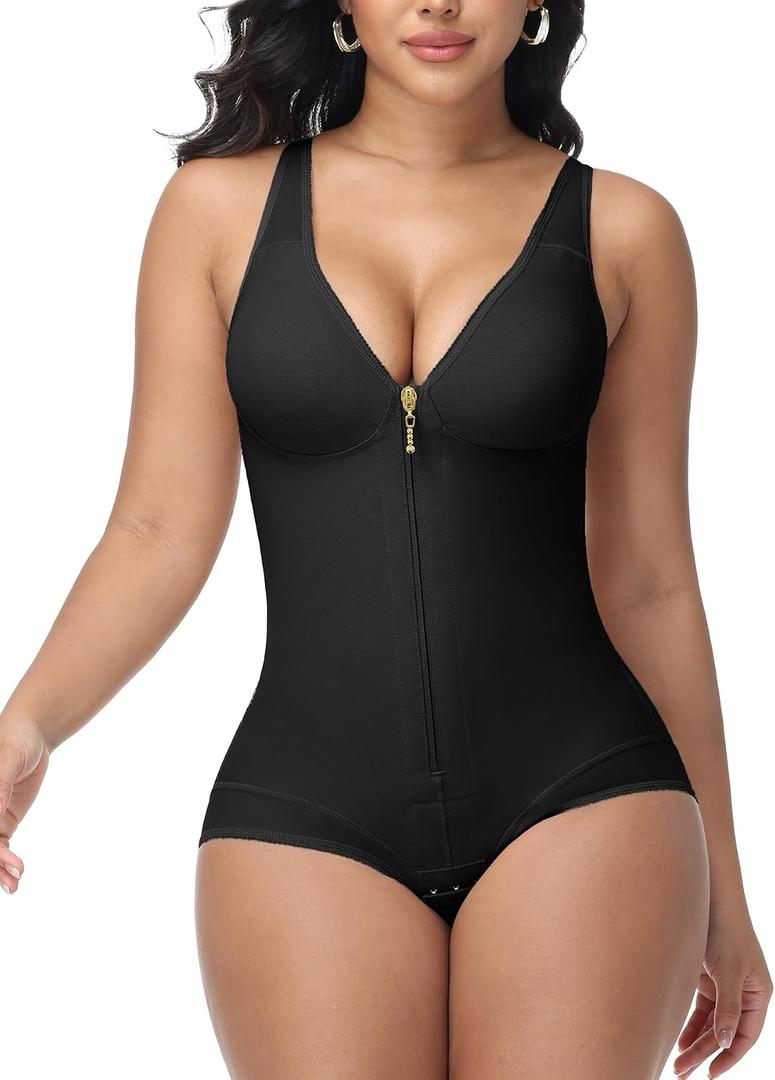 SHAPSHE Faja Colombianas Moldeadoras Body Shaper Post Surgery Full Shapewear Compression Garment Tummy Controll Black M