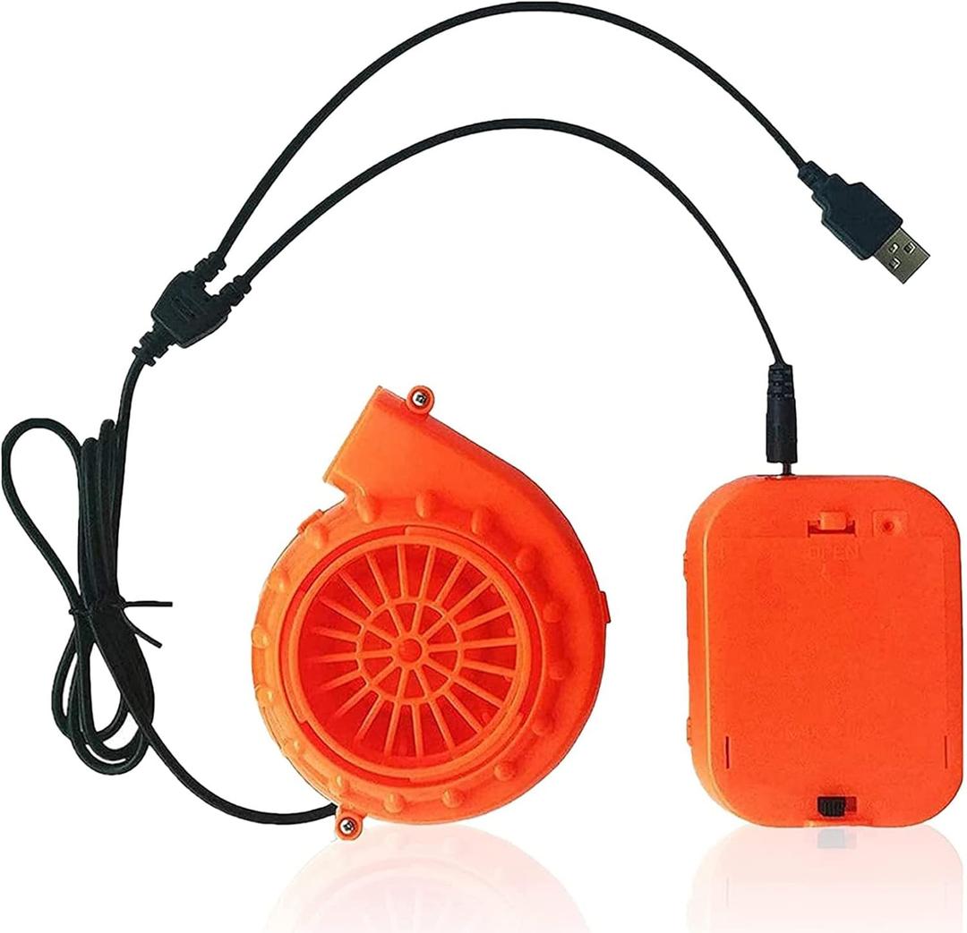 Mini Fan for Dinosaur Costume or Head or Other Inflatable Game Costume Set, Orange