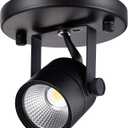 CLOUDY BAY LED Flush Mount Ceiling Spot Light,CRI90+ 8W 600lm 3000K Warm White Dimmable,Adjustable Tilt Angle Ceiling Light Fixture,Black