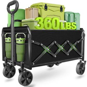 Wagons Carts Foldable - Collapsible Wagon Cart with Wheels  Folding Foldable Wagon Small Portable Lightweight for Sports, Camping, Storage, Travel, Shopping