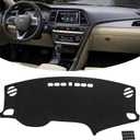 KEYOOG Dashboard Cover Dash Mat Fit for Hy-undai Sonata 2019-2016 (Without HUD Models),Car Dash Board Mat Anti-Glare Carpet,Non-Slip Pad Sunshield Protector (Black) (Fit 16-19 Sonata - (Black))