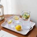 Set of 2 Large White Melamine Serving Tray with Handles, Rectangular Outdoor Dinner Tray Plastic Fruit Serving Platters Trays for Eating, Appetizer, Charcuterie, Snack, Fruit, Desserts, Food Parties