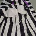 Poboola Beetle Juice Cosplay Black And White Costume Bombshell Halloween Costume For Women Striped Corset Style Gothic Dress L, X-Large