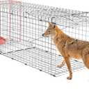 1 Pack Heavy Duty Live Animal Trap 58 x 20 x 22 Inch Coyote Trap Silver