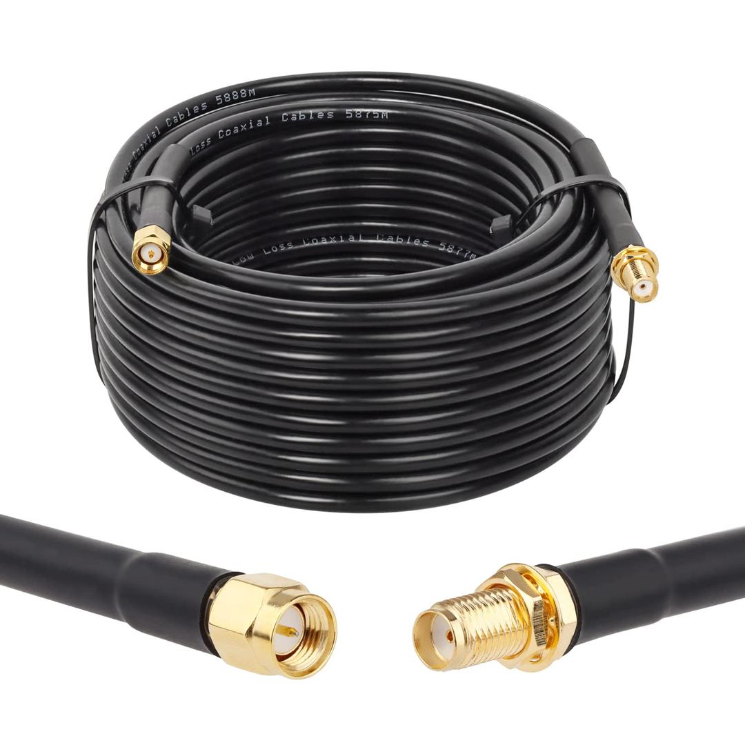 XRDS -RF SMA Cable, SMA Male to SMA Female Cables 50 FT RG58 SMA Extension Cable for SDR Equipment Antenna Ham Radio,3G 4G LTE Antenna,ADS-B,GPS and etc