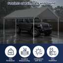 10x20 Carport Canopy Replacement Cover, Heavy Duty Waterproof Garage Tarp