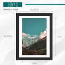 Picrit 30x40 Picture Frame 3 Pack, Black Poster Frame, Display Poster 24 x 36 with Mat or 30 x 40 without Mat for Horizontal or Vertical Wall Mounting