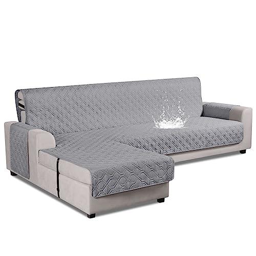 VANSOFY Upgraded Sectional Couch Covers 100% Waterproof L Shaped Sofa Slipcover Reversible Chaise Lounge Cover for Sectional Sofa Furniture Protector Cover for Pets Dog Cat(Large, Light Gray)