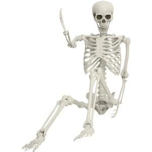 5.4FT Halloween Skeleton,Simulation Resin Skull Prop,Model Fake Skeleton Prop Life,Plastic Human Bones Sculpture for Halloween Props Spooky Party Decoration 170cm