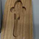 LE TAUCI Butter Dish with Lid for Countertop, Ceramic Butter Container with Acacia Wood lid, Knife, and Airtight Cover, Farmhouse Decor  Set of 1, Arctic White, Fireworks Design