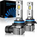 9005 Bulbs, Super Bright 6000K Cool White 9005 Fog Bulb with Cooling Fan, IP67 Waterproof, Pack of 2