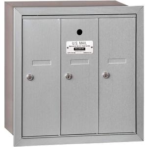 Salsbury Industries 3503ARU Recessed Mounted Vertical Mailbox with 3 Doors and USPS Access, Aluminum