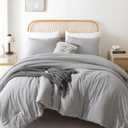 ROSGONIA Queen Comforter Set, Grey, 3 Pieces Soft Bedding Quilt, Queen Comforter 90"x90"