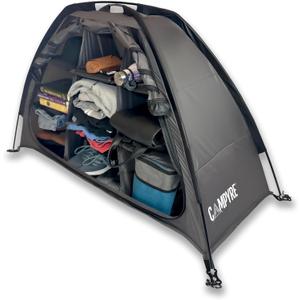Tent & RV Camping Organizer with Zippered Flap, 9-Shelf Storage. RV Shoe Organizer, Dining Tent Organizer. Organize Any Other Camp Gear/Accessories (Patented - Licensed)