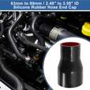 ACROPIX ID 2.5 to 3.5 Inch Silicone Reducer Straight Coupler Hose 152mm 6" Length 5mm Thickness Universal 4-Ply Reinforced Intercooler Intake Piping Tube Black 63mm-89mm