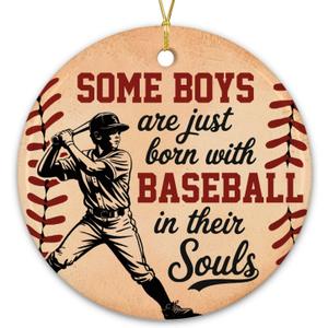 NewEleven Baseball Gifts - Baseball Ornaments for Christmas Tree, Baseball Lover, Men, Boyfriend, Him - Some Boy Funny Ornament, Present for Boys - Christmas Ornaments