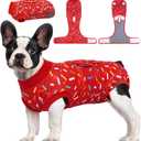 Kuoser Dog Recovery Suit for Female Male Dogs, Post-Surgery Bodysuit for Spay Neuter, Dog Onesie After Surgery, Anti-Licking Pet Surgical Recovery Suit, Size: S (Back:11.4-13.4'', Weight:7-15 Lb)