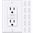 BESTTEN GFCI Outlet 15 Amp with Super Slim Design, GFI Electrical Outlet with LED Indicator, Non-Tamper-Resistant GFCI Receptacle, Wallplate Included, ETL Certified, 10 Pack, White