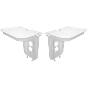 suptek Large Wall Outlet Shelf 2 Pack,Home Wall Shelf Organizer for Outlets,for Bathroom Kitchen,Bedrooms,Ideal for Cell Phone Speaker up to 20lbs,Cable Management and Detachable Hooks,Black(S3XLW2) (White)